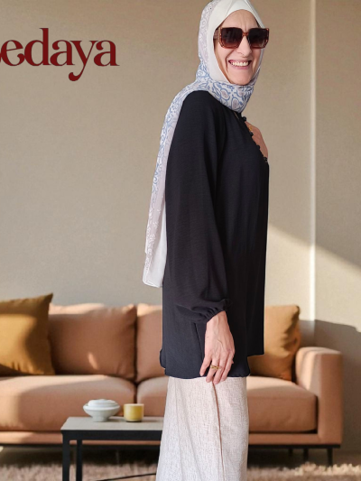 Black CY Long Sleeve Blouse