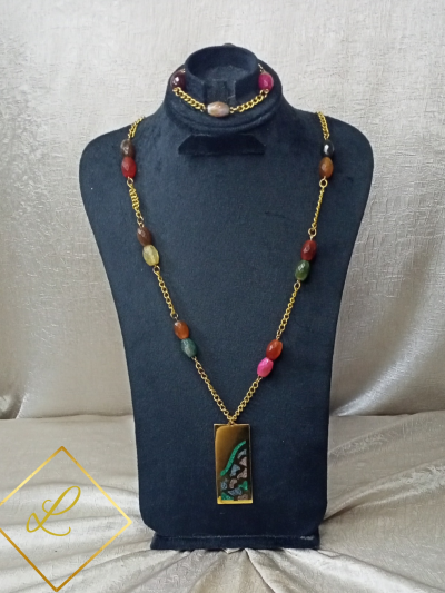 طقم نحاس مطعم بالعقيق