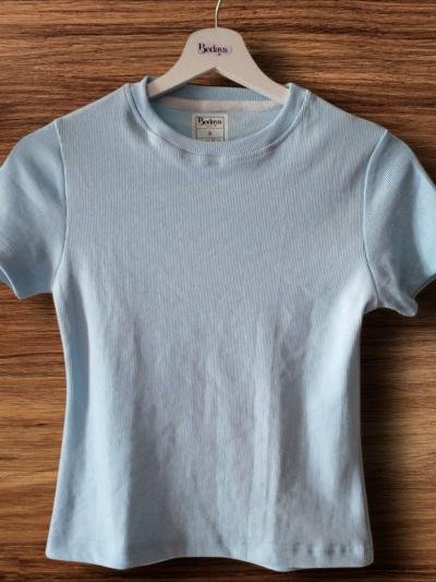Baby Blue Short Sleeve Cotton Basic
