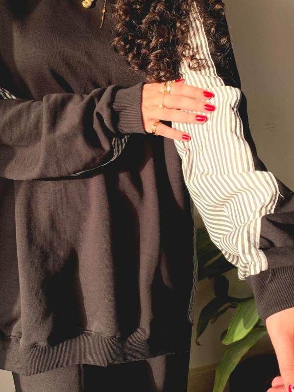 Black Summer Milton Cotton Sweatshirt